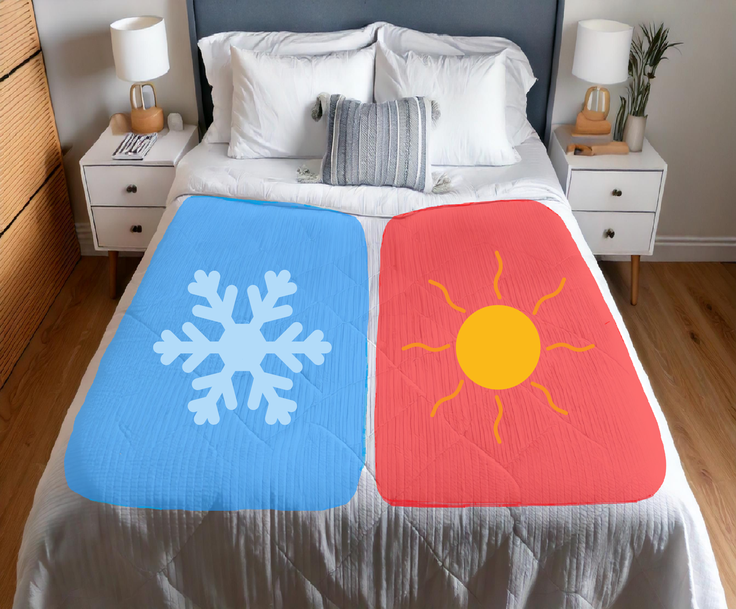 Ein Bettdeckenbezug. Zwei Zonen. Einzigartig – und nur bei uns! Mehr Intimität! Mehr Körperkontakt! Bettwäsche mit zwei gratis Kissenbezügen & kostenloser Überraschung