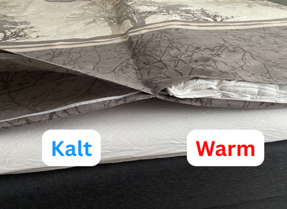 Ein Bettdeckenbezug. Zwei Zonen. Einzigartig – und nur bei uns! Mehr Intimität! Mehr Körperkontakt! Bettwäsche mit zwei gratis Kissenbezügen & kostenloser Überraschung